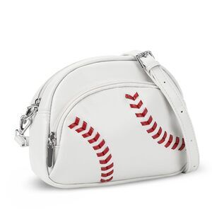 1422 Leather Baseball Bag Baseball Print Crossbody Bag Sport Vegan Leather